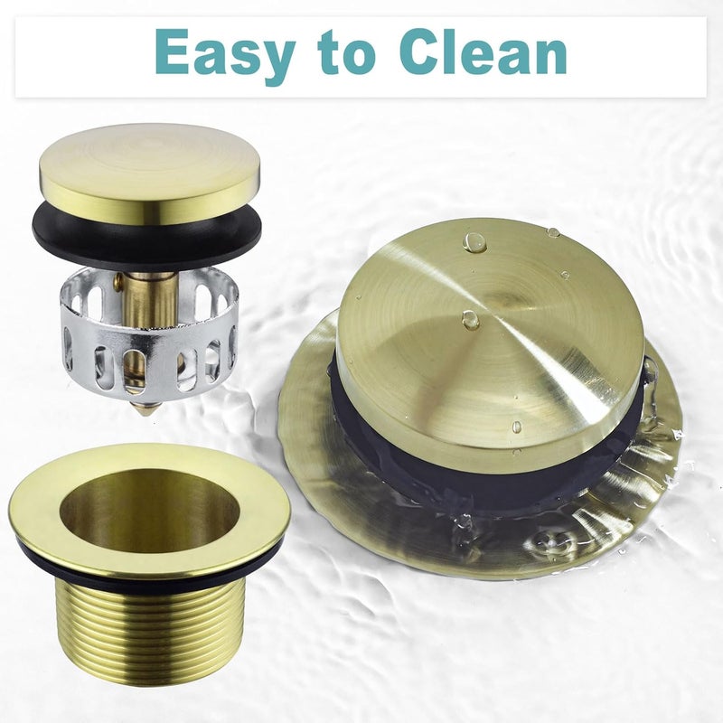 Bestill Tip-Toe Bathtub Drain Bath Tub Trim Set Conversion Kit with Overflow Faceplate, Brushed Gold - Image 5